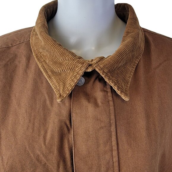 Marlboro Vintage 90s Reversible Duster / Rain Coat Medium Men Women Yellow Brown - Picture 13 of 15
